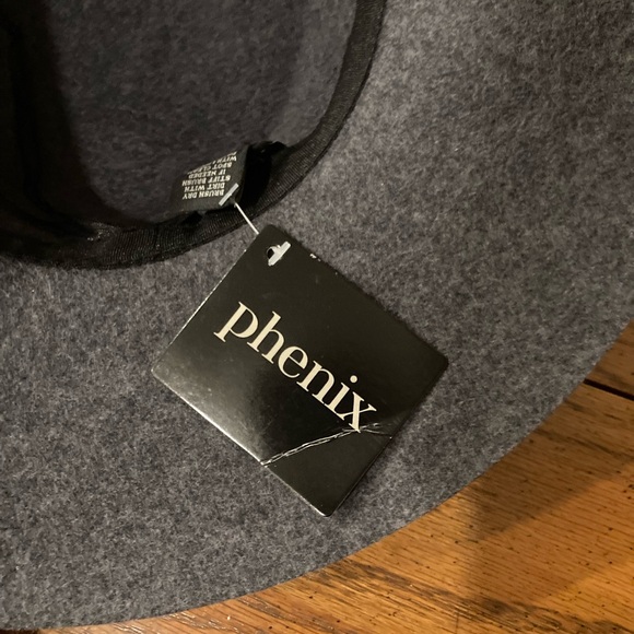 Phenix Round Crown Wool Felt Floppy Hat Gray NWT - Picture 2 of 6